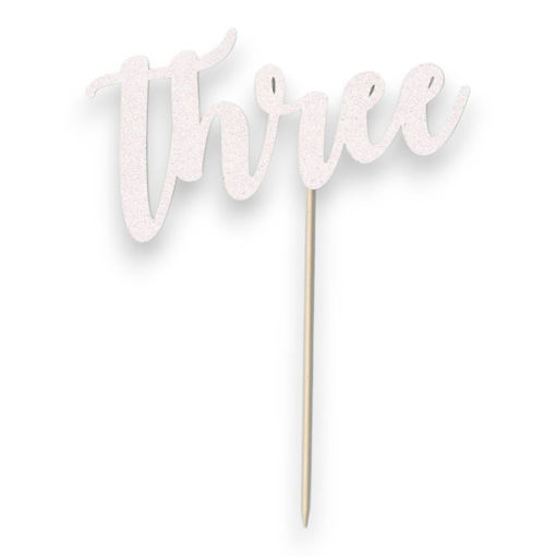 Picture of THREE CAKE TOPPER IRIDESCENT GLITTER